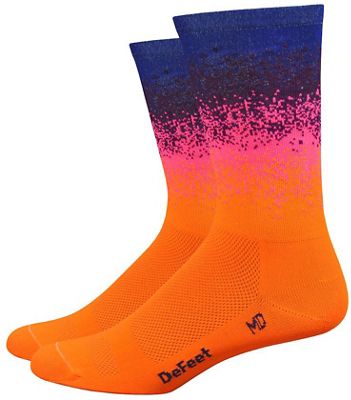 Defeet Aireator 6 Branstormer Ombre Socks  - Hi-Vis Orange-Navy - L, Hi-Vis Orange-Navy